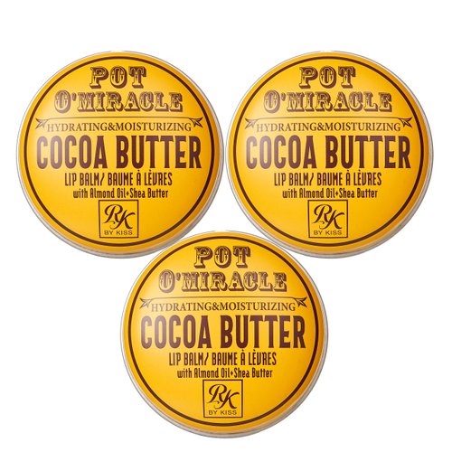 Ruby Kisses Pot O'Miracle Hydrating & Moisturizing Cocoa Butter Lip Balm with Almond Oil and Shea Butter- RB04D1 (3 PACK)