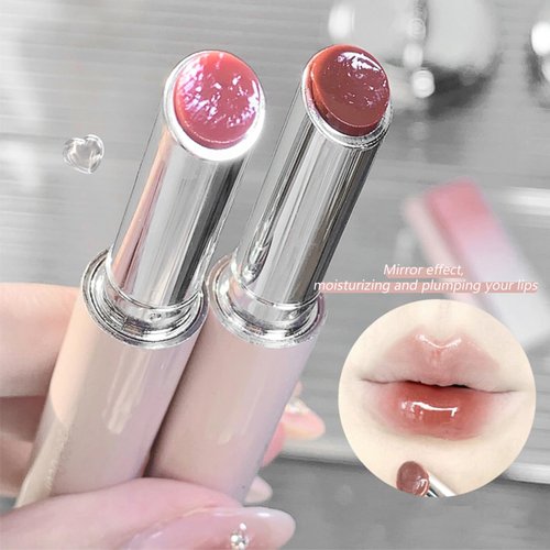 Gireatick 6 Colors Jelly Glossy Lipstick, 6Pcs Nude to Red Mirror Hydrating Lip Gloss, Long Lasting Moisturizing Tinted Lip Balm, Plumping Water Lip Glaze, Waterproof Long Lasting Lip Beauty Makeup