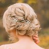 4 Pieces Pearl Hair Pins Bridal Hair Pins Wedding Pearl Rhinestones Headpiece Bride Hair Accessories for Women, Bride, Bridesmaid