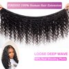 Loose Deep Wave Bundles 3 Loose Wave Bundles Human Hair 22 24 26 Inch 100% Unprocessed Brazilian Virgin Hair Bundles Weave Curly Human Hair Extensions Natural Color for Women