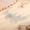 Teyglen Dainty Blue Rhinestones Bridal Hair Comb Headband with Crystals for Women and Girls (Light Blue)