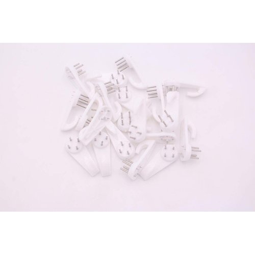 20PCS White Powerful Concrete Hard Wall Drywall Picture Hooks Non-Trace Hanging Hook Traceless Nail Plastic Wall Hook for Picture Photo Frame Clock Hangers(5cm/1.97 Length)