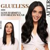 HANNE 12 Inch PU Tape in Hair Extensions Real Human Hair via Hair Beads Invisible Real Hair Extensions Reusable PU Skin Remy Hair Extensions 20 PCs Black No Tape in Extensions Real Human Hair（1B）