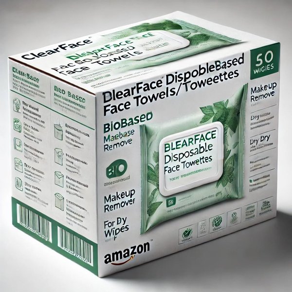 +skin ClearFace Sensitive Skin Face Towels – Biobased Makeup Remover and Dry Wipes, Compact Travel Pack