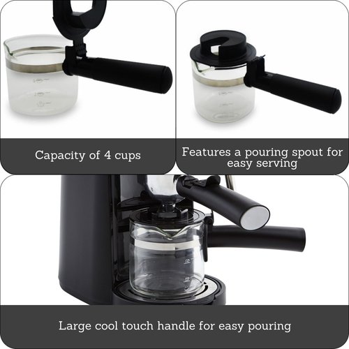 IMUSA USA Espresso Maker Carafe in Gift Box, Clear 4 Cup