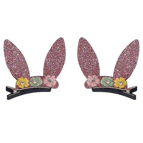 2 Pcs Bunny Hair Clips Rabbit Hair Clip Glitter Sequin Rabbit Ears Alligator Hairpins Bunny Ear Easter Hairpin Hair Barrettes Cute Bunny Hair Claw Clips for Womens Girls Holiday Easter Day Gifts