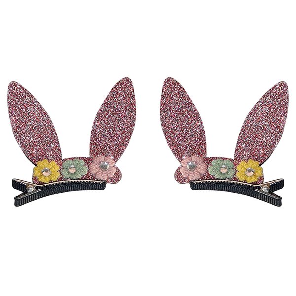2 Pcs Bunny Hair Clips Rabbit Hair Clip Glitter Sequin Rabbit Ears Alligator Hairpins Bunny Ear Easter Hairpin Hair Barrettes Cute Bunny Hair Claw Clips for Womens Girls Holiday Easter Day Gifts