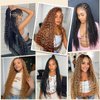 Fabimiya Braiding Human Hair Dark Brown 100g 16 Inch Auburn Brown Color 30 Deep Water Wave Bulk Human Hair for Braiding No Weft Brazilian Virgin Curly Human Hair Extensions for Boho Braids