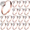 Whaline 72Pcs Diamond Rings, Adjustable Engagement Rings Rose Gold Wedding Decorations for Wedding Table Decorations, Bridal Shower Game and Party Favors