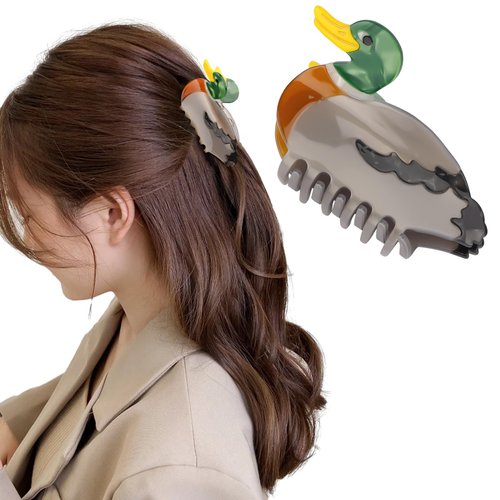 Hapdoo Duck Hair Clips, Cute Funny Animal Hair Claw Clip for Women Girls, Acetate Farm Country Ha...