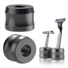 Linkidea 2 Pack Safety Razor Stand, Opening Dia 0.7" (18.5mm) Aluminum Alloy Men's Shaving Stand for Bathroom Countertops, Dark Grey