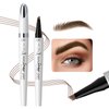 Eyebrow Pencil 4 Fork tip Design Stereoscopic Eye Makeup Eyebrow Makeup, Long Lasting, Waterproof and Smudge-proof Eyebrow Pen Light Brown