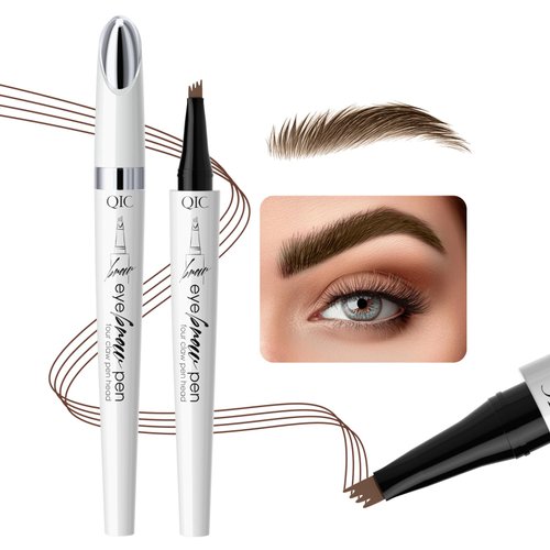 Eyebrow Pencil 4 Fork tip Design Stereoscopic Eye Makeup Eyebrow Makeup, Long Lasting, Waterproof and Smudge-proof Eyebrow Pen Light Brown