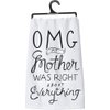 Primitives by Kathy Boho Cotton Kitchen Towel Set with Funny Sayings - Ideal Housewarming Gift, Fall Kitchen Decor and Home Kitchen, 28" x 28"