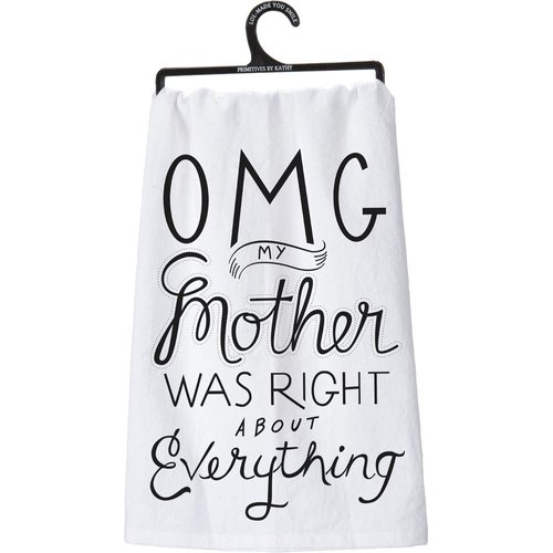 Primitives by Kathy Boho Cotton Kitchen Towel Set with Funny Sayings - Ideal Housewarming Gift, Fall Kitchen Decor and Home Kitchen, 28" x 28"