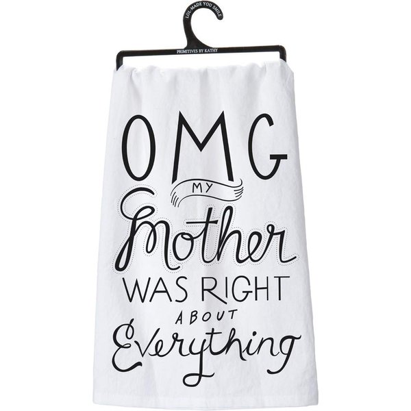 Primitives by Kathy Boho Cotton Kitchen Towel Set with Funny Sayings - Ideal Housewarming Gift, Fall Kitchen Decor and Home Kitchen, 28" x 28"