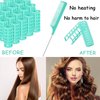 ZMD 20PCS Plastic Hair Curlers Rollers Set, Green (0.98in/2.5cm), Self Grip Hair Rollers with Mini Comb for Long Short Medium Thin Hair