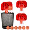Honoson 3 Sets Indoor Trash Can Basketball Game Set Includes 3 Mini Clip on Basketball Hoop with Backboard 6 Inflatable Ball 3 Pump Kid Adult Office Decompression Toy Christmas Operation Gift