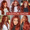 Reddish Brown Lace Front Wigs Human Hair Pre Plucked 360 Auburn Colored Human Hair Lace Front Wigs Body Wave Glueless Wigs Human Hair 200 Density HD Lace Frontal Human Hair Wig 22 Inch