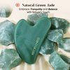 Rena Chris Gua Sha Facial Tools, Natural Jade Stone Guasha, Manual Massage Sticks for Jawline Sculpting and Puffiness Reducing, Scraping Massage Tool, Skin-Care Tool (Green)
