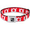 Buckle-Down Seatbelt Buckle Dog Collar - Camera Red/White - 1.5" Wide - Fits 16-23" Neck - Medium