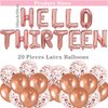 13th Birthday Party Decorations Hello Thirteen Party Balloons 13th Birthday Tiara Sash Happy Birthday Banner for 13 Year Old Girls Birthday Party Favor Supplies