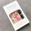 24pcs Black Halloween Press on Nails Short Square Fake Nails with Spiders Web False Nails Design Acrylic Glue Nails Stick on Nails Cute Artificial Nails for Women Party