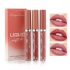 XINGXYUEL 3 Colors Nude Matte Lipstick Set Liquid Lipstick Velvet Nude Pink Lipstick Lip Stain Long Lasting Waterproof,Non-Stick Cup Not Fade Lip Gloss Lipstick for Women Lip Makeup Lip Stick Set B