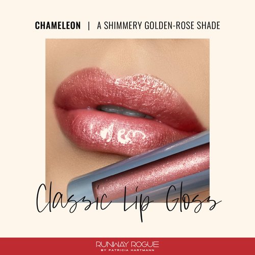 Runway Rogue Classic Lip Gloss, Golden-Rose Semi-Sheer Hydrating Lip Gloss, ‘Chameleon’