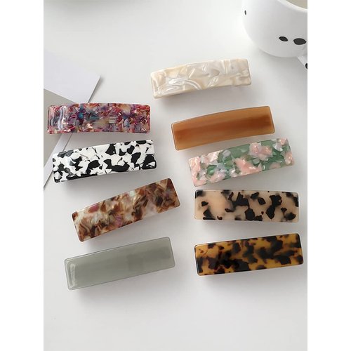 Formery 4PCS Acrylic Hair Claw Clips Leopard Fancy Hair Clips Nonslip Thick Hair Barrette Jaw Clamp Curly Hair Accessories for Women