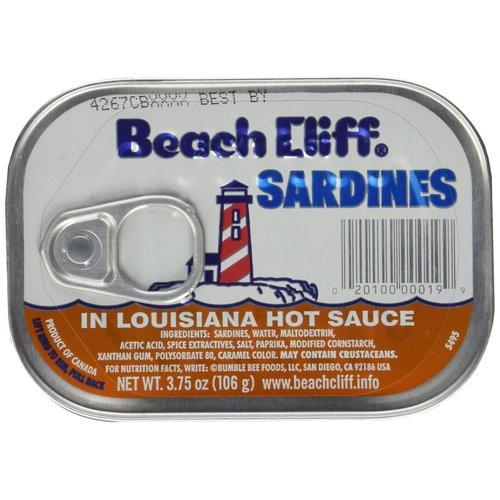Beach Cliff Sardines in Louisiana Hot Sauce 3.75oz 8pack
