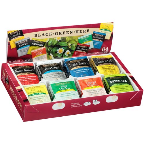 Bigelow Herbal Tea Variety Assortment Pack of 64 Tea Bags Featuring English Teatime, Constant Com...