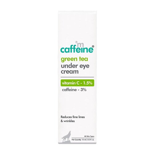 mCaffeine Green Tea and Vitamin C Under Eye Cream - Anti Aging Caffeine Eye Cream for Dark Circles, Puffiness, and Pigmentation - Nourishes - 0.5 oz