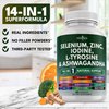 Selenium, Zinc, Iodine, L Tyrosine, Ashwagandha - Thyroid Support Supplement for Women and Men with Bladderwrack, Turmeric, Silica Kelp, Schisandra - 60 Count