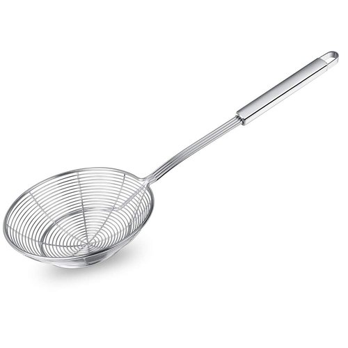 Spider Strainer Skimmer, Swify Stainless Steel Asian Strainer Ladle Frying Spoon with Handle for Kitchen Deep Fryer, Pasta, Spaghetti, Noodle, 5.5 Inch