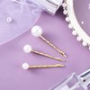 OIIKI 6PCS Pearls Hair Bobby Pins, Pearl Hair Clips, 3 Sizes Pearl Hair Barrettes, Decorative Wedding Bobby Pins, Bridal Pearl Hair Accessories for Women, Girls, Daily Use, Parties -Gold
