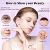 Shmian 40Pcs Invisible Face Tape Lifting for Neck Forehead Facial Wrinkles with Elastic Bands, Invisible V-Shaped Face Lifting Tape