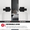 Kwikset Breton Interior Privacy Door Handle with Lock, Door Lever For Bathroom and Bedroom, Matte Black Reversible Keyless Turn Lock, with Microban Protection