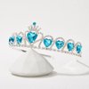 SWEETV Blue Princess Tiara, Birthday Tiara Gift, Heart Shaped Crystal Crown, Costume Headpiece, Elsa Dress-up Accessories