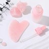rosenice Gua Sha Facial Tools Guasha Tool Gua Sha Jade Stone for Face Skincare Facial Body Acupuncture Relieve Muscle Tensions Reduce Puffiness Festive Gifts (Pink)