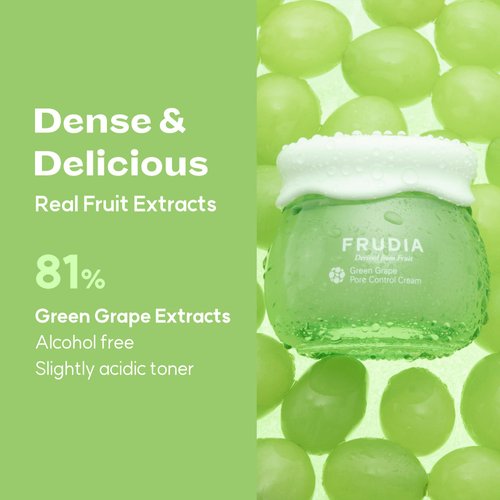 FRUDIA WELCOS Grape Pore Control Cream Mini | Vegan Facial Moisturizer w/GG Extract, Tannin Pore Complex & Anti Sebum P | Pore Minimizing Moisturizer Face Cream Korean Skincare (0.33 fl oz)