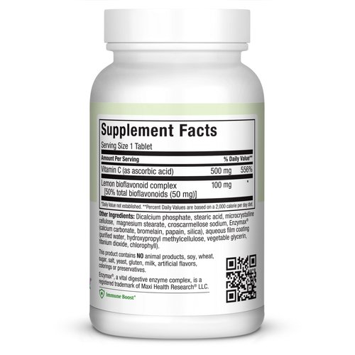 Maxi Health MAX C 500 mg - Vitamin C - with Lemon Bioflavonoids Complex - 100 Tablets