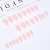 RikView Pink Press on Nails Medium Fake Nails Almond Nails with Pearls Glossy Nails for Women 24 PCs/Set