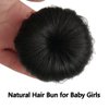 VANTOBEST 2PCS Synthetic Fiber Hair Bun with Alligator Clip Hair Extension Chignon Donut Bun Wig Hairpiece Fake Ballet Messy Bun Short Ponytail Wig Bun for Little Girls Small Size (Dark Brown)