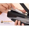 Bostitch Office Executive 3 in 1 Stapler, Includes 210 Staples and Integrated Staple Remover, One Finger Stapling, No Effort, 20 Sheet Capacity, Spring Powered Stapler, Black/Gray (INP20)