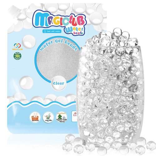 MAGICLUB 70,000 Clear Water Gel Beads for Vases,Transparent Gel Water Pearls Bead,Vase Fillers for Floating Pearls, Floating Candle Making,Wedding Centerpiece,Floral Arrangement,Floral Decorations