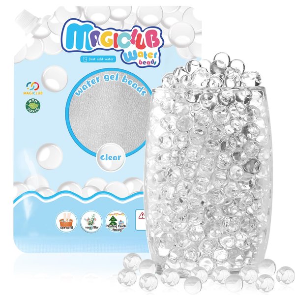 MAGICLUB 70,000 Clear Water Gel Beads for Vases,Transparent Gel Water Pearls Bead,Vase Fillers for Floating Pearls, Floating Candle Making,Wedding Centerpiece,Floral Arrangement,Floral Decorations