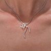 TseanYi Bow Pendant Necklace Silver Bow Knot Necklace Line Bow Tie Pendant Necklace Snake Chain Choker Necklace Minimalist Bow Snake Chain Necklace for Women Jewelry