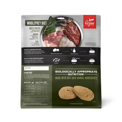 ORIJEN TUNDRA Freeze Dried Medallions Dog Food & Topper, Grain Free Dog Food, WholePrey Ingredients, 16oz