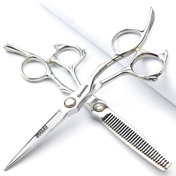 6/6.5-inch Sharonds hair clippers, professional Japanese 440C scissors, efficient scissors, scissors, comb adjuster (6 inch 2 Piece-A)